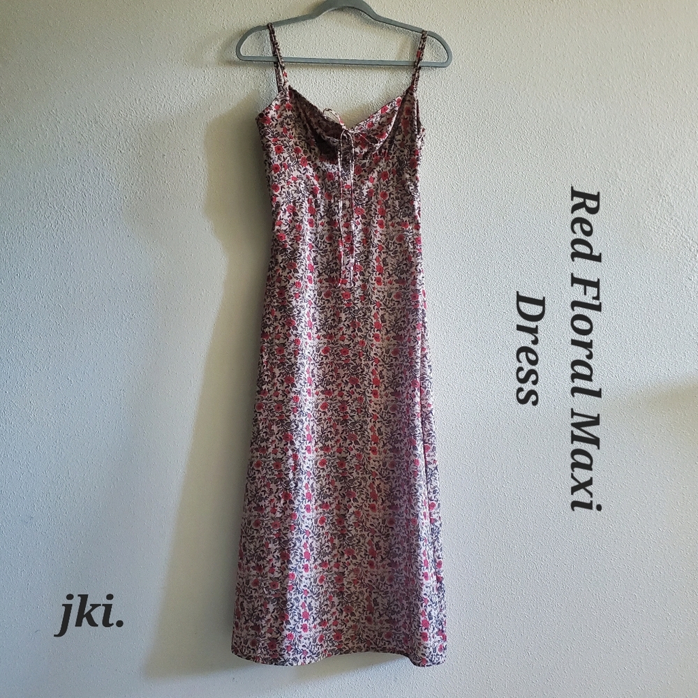 Red Floral Maxi Dress